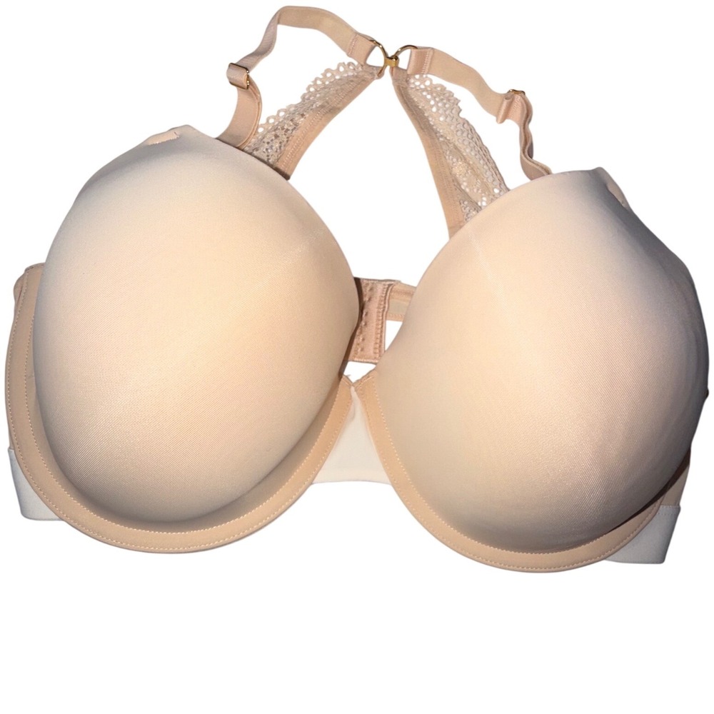 Lively T-Shirt Bra Toasted Almond Lace Trim J-Hook 38D 42582 NWT